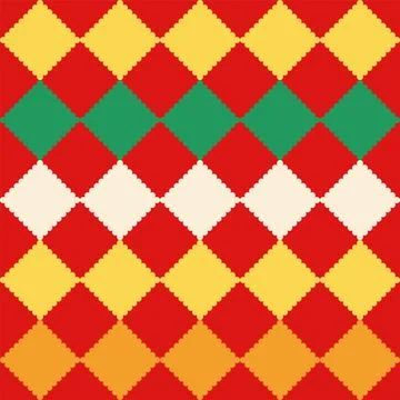 A geometric seamless pattern in a preppy style with diamond-shaped lace and c イラスト素材