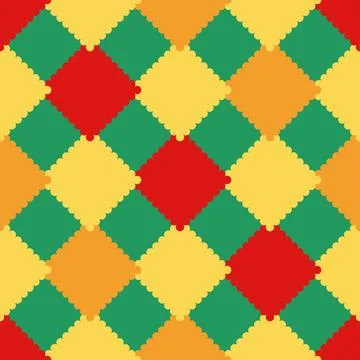 A geometric seamless pattern in a preppy style with diamond-shaped lace and c Illustration