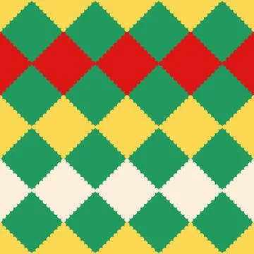 A geometric seamless pattern in a preppy style with diamond-shaped lace and.. Stock-Illustration
