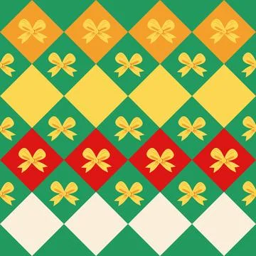 A geometric seamless pattern in a preppy style with diamond-shaped lace and c イラスト素材
