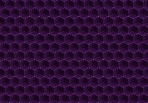 Geometric seamless pattern purple 3D cubes. Stock Illustration