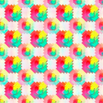 Geometric seamless pattern in rainbow color Stock Illustration