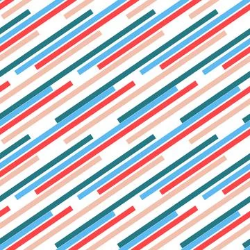 Geometric seamless pattern rectangle, blue red white illustration Stockillustratie