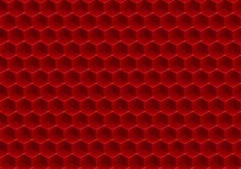 Geometric seamless pattern red 3D cubes. Stock Illustration