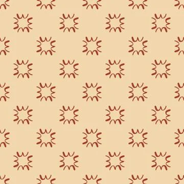 Geometric seamless pattern with red elements on pink background. Ethnic style Illustrazione stock
