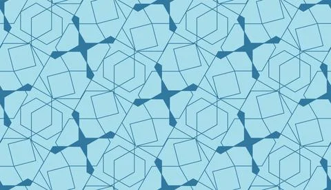 Geometric seamless pattern. Repeating design element for print on fabric. Blue Stock Illustration