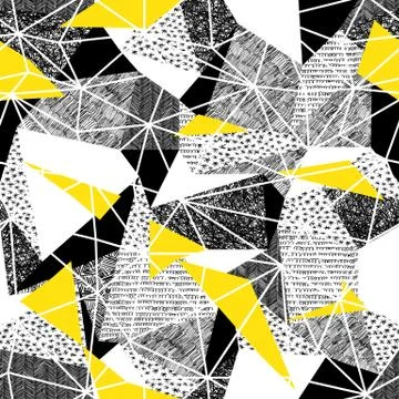 Geometric seamless pattern in retro style. Vintage background.Triangles and h 스톡 일러스트