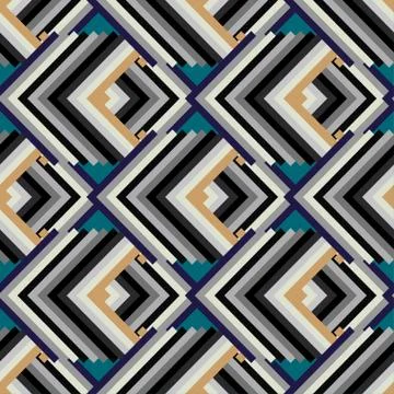 Geometric seamless pattern in retro style Stock Illustration