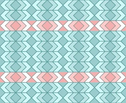 Geometric seamless pattern of rhombuses and arrows Stock Illustration