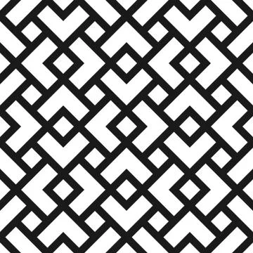 Geometric seamless pattern with rhombuses in black and white Stock Illustration