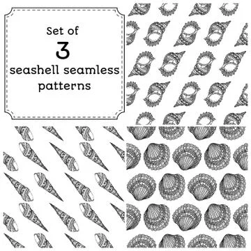 Geometric seamless pattern of seashells Illustrazione stock