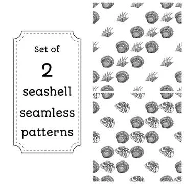 Geometric seamless pattern of seashells Stock Illustration