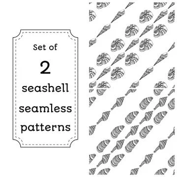 Geometric seamless pattern of seashells Stock Illustration