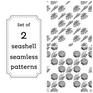 Geometric seamless pattern of seashells Illustrazione stock