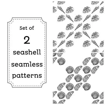 Geometric seamless pattern of seashells Stock Illustration