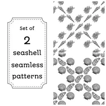Geometric seamless pattern of seashells Stock Illustration