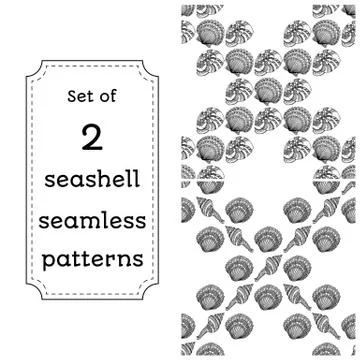 Geometric seamless pattern of seashells Illustrazione stock