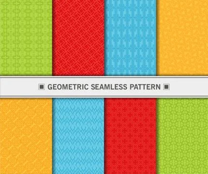 Geometric seamless pattern set Stock Illustration