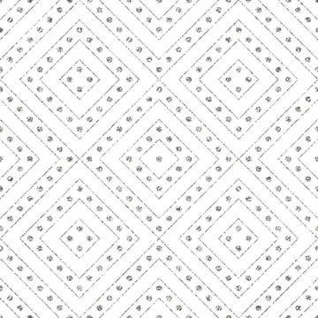 Geometric seamless pattern of silvery diagonal lines and circle Illustrazione stock