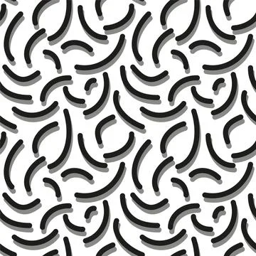 Geometric Seamless Pattern of simple arcs. Black white gray monochrome vect.. Stock Illustration