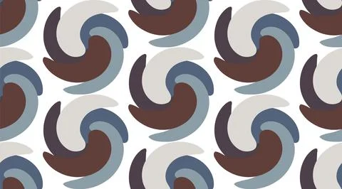 Geometric Seamless pattern of simple shape. Brown, gray and beige twist, wave Stock Illustration