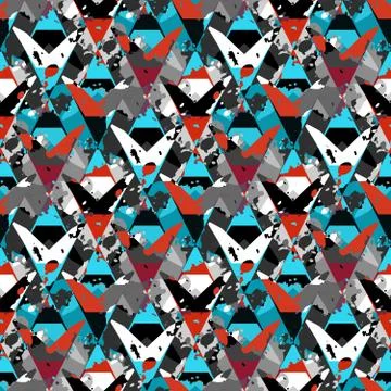 Geometric seamless pattern with spots of paint Stock Illustration