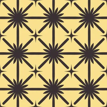 Geometric seamless pattern, square based tile ornament of decorative stars in Stock Illustration