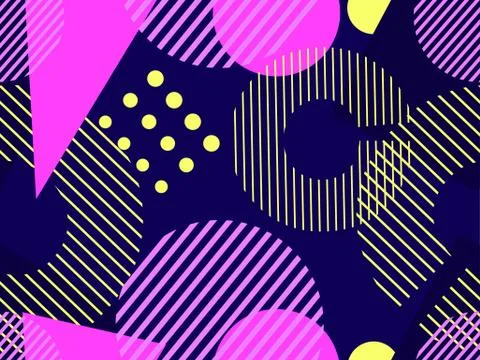 Geometric seamless pattern in style of the 80s. Geometric shapes triangles, s イラスト素材