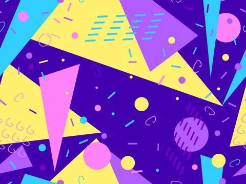 Geometric seamless pattern in the style of the 80s. Memphis style elements. C イラスト素材