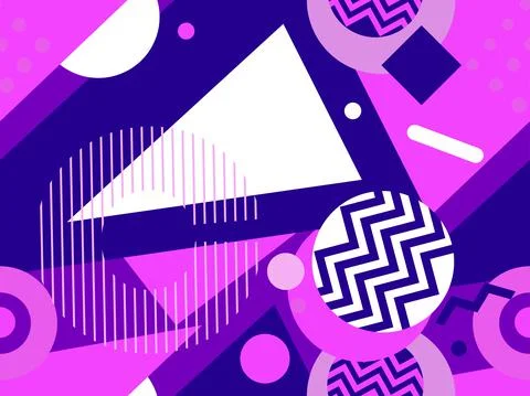 Geometric seamless pattern in the style of memphis from the 80s Stock Illustration