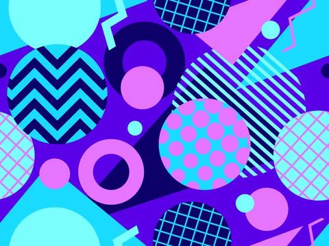 Geometric seamless pattern in the style of memphis from the 80s Stock Illustration