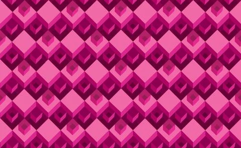 Geometric seamless pattern with three-dimensional cubes. Abstract mosaic Stock Illustration