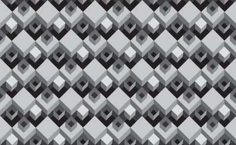 Geometric seamless pattern with three-dimensional cubes. Abstract mosaic 스톡 일러스트