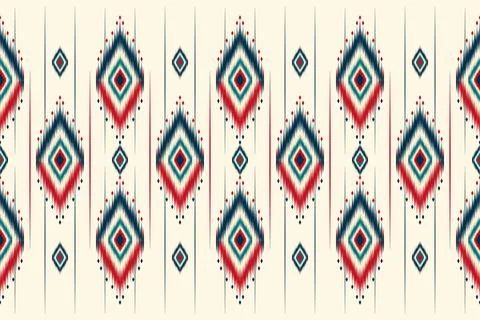 Geometric Seamless pattern with traditional tribal Ikat design Stock Illustration