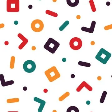 Geometric seamless pattern - trendy colorful background. Memphis style,fashion Stock Illustration