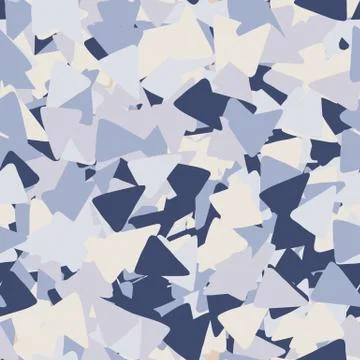 Geometric seamless pattern with triangle shapes in blue colors. Stock Illustration