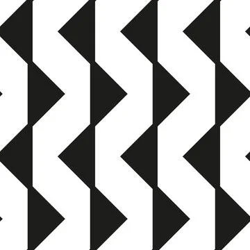 Geometric seamless pattern of triangles, black and white angular colored back Stock Illustration