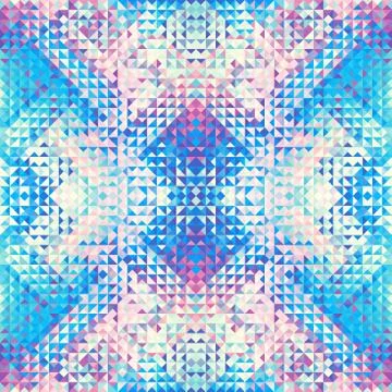 Geometric seamless pattern of a triangles in low poly style. Stock Illustration