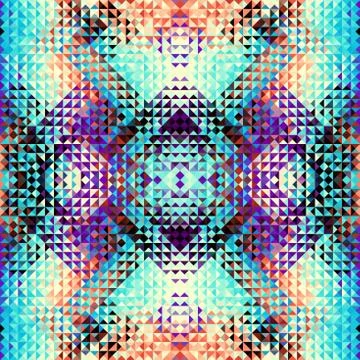 Geometric seamless pattern of a triangles in low poly style. Illustrazione stock