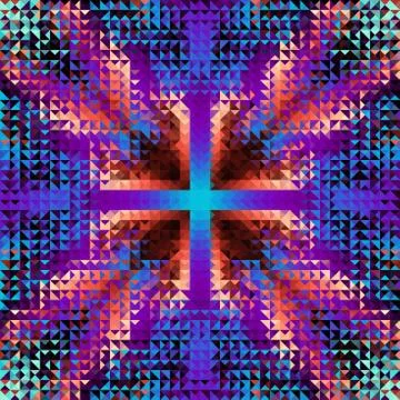 Geometric seamless pattern of a triangles in low poly style. Illustrazione stock
