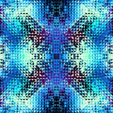 Geometric seamless pattern of a triangles in low poly style. Stock Illustration