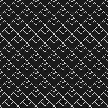 Geometric seamless pattern with triangular scales in black and white Stock Illustration
