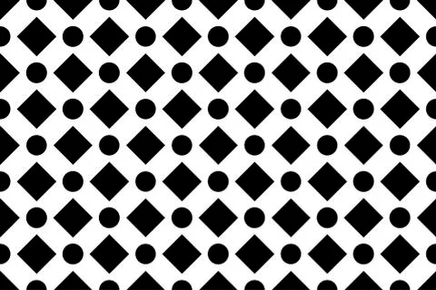 Geometric seamless pattern, vector background in black and white. Geometrical Ilustração Stock