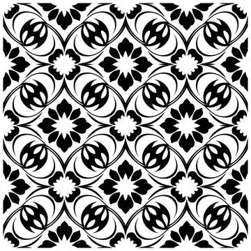 Geometric Seamless Pattern Vector Design, Abstract Floral Texture Stock Illustration