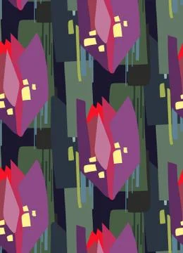Geometric seamless pattern vector floral design primitive scandinavian Stock Illustration