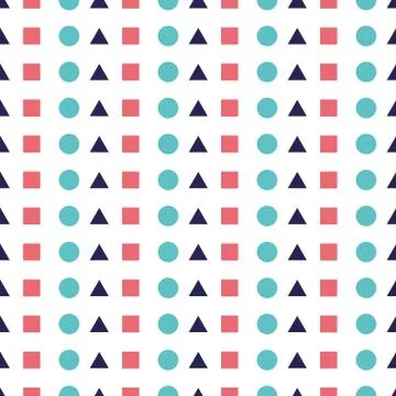 Geometric Seamless Pattern Vector on Isolated White Background Stock Illustration