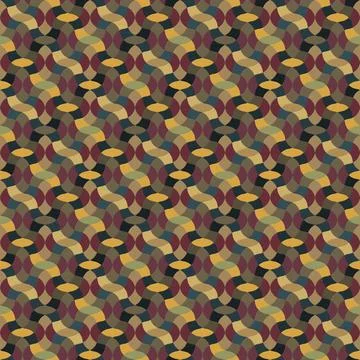 Geometric seamless pattern with wavy diagonal stripes in shades of brown/blue Stock Illustration