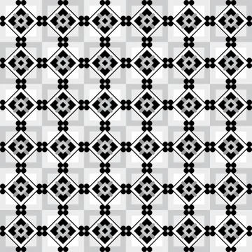Geometric seamless pattern with white black and grey diamonds Stock Illustration