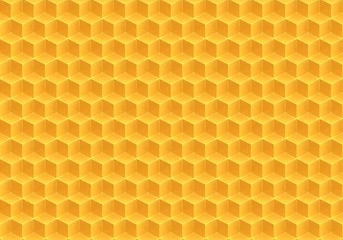 Geometric seamless pattern yellow 3D cubes. Stock Illustration