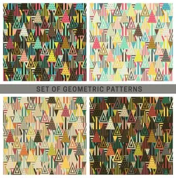 Geometric seamless patterns. Stock Illustration